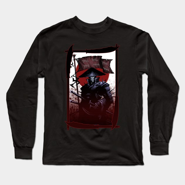 Samurai Skull Long Sleeve T-Shirt by mrpsycho